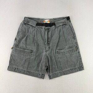 VTG Sunset Highway Cargo Shorts Mens 36 Gray Outdoor Gorpcore Web Belt Pockets